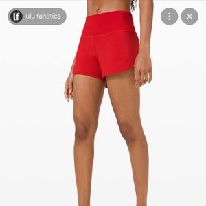 NWOT Speed Up HR 2.5 RED Lululemon Short